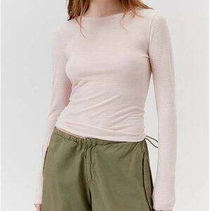 NWOT Urban Outfitters Urban Renewal Remnants Striped Long Sleeve Baby Tee Small